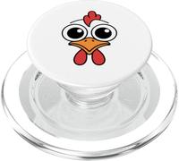 Funny Chicken Face Big Eyes Cartoon Rooster Halloween Outfit PopSockets PopGrip for MagSafe