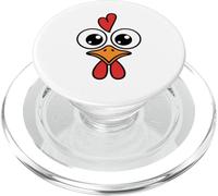 Funny Chicken Face Big Eyes Cartoon Rooster Halloween Outfit PopSockets PopGrip for MagSafe