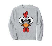 Funny Chicken Face Big Eyes Cartoon Rooster Halloween Outfit Sweatshirt
