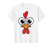Funny Chicken Face Big Eyes Cartoon Rooster Halloween Outfit T-Shirt
