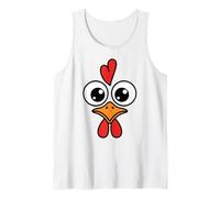 Funny Chicken Face Big Eyes Cartoon Rooster Halloween Outfit Tank Top