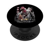 Funny Chicken Farm Farmer Kaiju Monster Japanese PopSockets Adhesive PopGrip