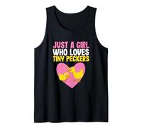 Funny Chicken Farmer Just A Girl Who Loves Tiny Peckers Tank Top