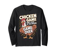 Funny Chicken Game Don't Look at the Chicken Silly Joke Long Sleeve T-Shirt