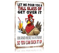 Funny Chicken Gifts Chicken Cluck Around and Find Out Tin Sign for Home Farm Chicken Coop Farmhouse Kicthen Garden Decor 8 X 12 Inch