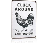 Funny Chicken Gifts Chicken Cluck Around And FindTin Sign For Home Farm Chicken Coop Farmhouse Kitchen Garden Decor 8x12 Inch