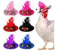 Funny Chicken Hats for Hen Mini Feather Cap with Adjustable Elastic Chin Strap for Mini Head Pet Beard Dragon Snake Hedgehog Halloween Cosplay Photo Shoot (6)