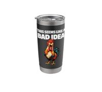 Funny Chicken Humor Design Crazy Rooster Meme Sarcastic Stainless Steel Insulated Tumbler