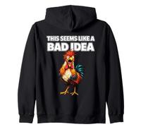 Funny Chicken Humor Design Crazy Rooster Meme Sarcastic Zip Hoodie