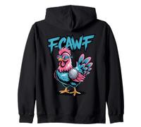 Funny Chicken Humor F-Caw-F Hen Rooster Zip Hoodie