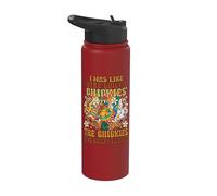 Funny Chicken Humor Here Chicky Chickies Farmer Groovy Stainless Steel Insulated Water Bottle