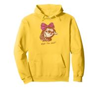 Funny Chicken Humor Shirts “What the Cluck?” Hen with Bow Pullover Hoodie