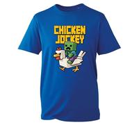 Funny Chicken Jockey T-Shirt, Gamer Chicken Shirt, Ride Games Movie Tshirt, Gift Birthday Unisex Kids Adult Top (Royal Blue, 9 Years)