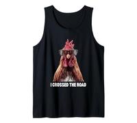 Funny Chicken Joke I Crossed The Road Hen Rooster Farm Tank Top