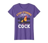 Funny Chicken Joke T-Shirt Stop Staring at My Cock Tee T-Shirt