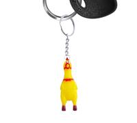 Funny Chicken Keychain - Squeeze Stress Relief Toy, Mini Pocket Size Gag Gift for Adults, Rubber Squeaky Chicken for Backpack, Novelty Keychain Toy for Office Pranks Daily Fun sturdy material