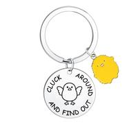 Funny Chicken Keyring Gifts for Chickens Lover Gift for Women Chicken Gifts for Women Good Luck Gifts Chickens Stuff Animal Lover Gift Crazy Chicken Lady Gift Cluck Around and Find Out Key Rings