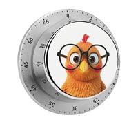 Funny Chicken Kitchen Timer 60 Minute Visual Wind Up Timers Indoor Mechanical Timers with Magnetic Base Stainless Steel Timer for Home Cooking Time Management Tool