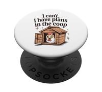 Funny Chicken Lover I Can't I Have Plans in the Coop Womens PopSockets Adhesive PopGrip