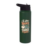 Funny Chicken Lover I Like Hens and Maybe Three People Stainless Steel Insulated Water Bottle