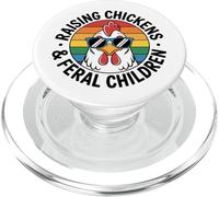 Funny Chicken mom Shirts Raising Chickens and Feral Children PopSockets PopGrip for MagSafe