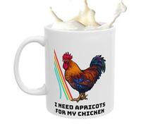 Funny Chicken Mug-350ml Ceramic Chicken Mug, 3.74x3.23 Inch Rotisserie Design Drinking Cups | For Home Travel Morning Break Party Evening Kitchen Workplace Decor