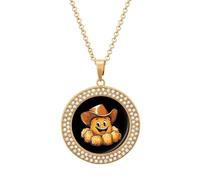 Funny Chicken Nugget Necklace for Women Adjustable Jewelry Pendant for Mom Wife Girlfriend Gifts Golden-style
