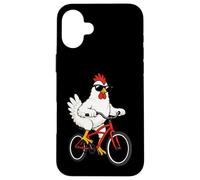 Funny Chicken On A Bicycle Cycling Case for iPhone 16 Plus