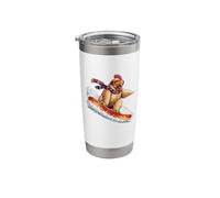 Funny Chicken On A Snowboard Snowboarding Stainless Steel Insulated Tumbler