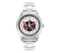 Funny Chicken Pick Heads Personalized Quartz Watch Stainless Steel Wrist Watches with Arabic Numerals for Men Women