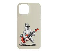 Funny Chicken Playing a Guitar Rock Musician Retro Style Case for iPhone 15