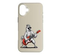 Funny Chicken Playing a Guitar Rock Musician Retro Style Case for iPhone 16 Plus