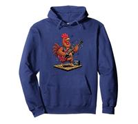 Funny Chicken Playing Electric Guitar Pullover Hoodie