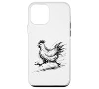 Funny Chicken Running Scribble Line Art Sketch Farm Animal Case for iPhone 12 mini