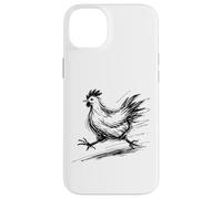 Funny Chicken Running Scribble Line Art Sketch Farm Animal Case for iPhone 14 Plus
