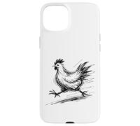 Funny Chicken Running Scribble Line Art Sketch Farm Animal Case for iPhone 15 Plus