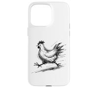 Funny Chicken Running Scribble Line Art Sketch Farm Animal Case for iPhone 15 Pro Max