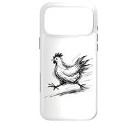 Funny Chicken Running Scribble Line Art Sketch Farm Animal Case for iPhone 17 Pro Max
