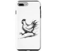 Funny Chicken Running Scribble Line Art Sketch Farm Animal Case for iPhone 7 Plus/8 Plus
