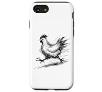 Funny Chicken Running Scribble Line Art Sketch Farm Animal Case for iPhone SE (2020) / 7/8