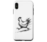 Funny Chicken Running Scribble Line Art Sketch Farm Animal Case for iPhone XS Max