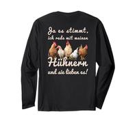 Funny Chicken Saying Ich rede mit Meinen Hühnernern [German Language] Long Sleeve T-Shirt