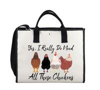 Funny Chicken Shopping Bag Hen Chicken Fans Gift Chicken Gift Tote Bags For Chicken Lovers Chicken Travel Bag (All These Chickens tote bag2)