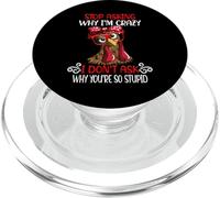 Funny chicken stop asking why I crazy chickens PopSockets PopGrip for MagSafe
