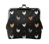 Funny Chicken(U) Coin Purse, Kiss-lock Change Purse Wallets, Small PU Leather Coin Purse for Women