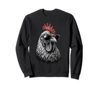 Funny Chicken Version Retro Rooster Sunglasses Sweatshirt