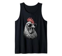 Funny Chicken Version Retro Rooster Sunglasses Tank Top