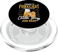 Funny Chicken Wing And Beer Fan - Today Forecast Beer Wings PopSockets PopGrip for MagSafe