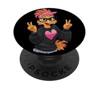 Funny Chicken With Glasses Peace Sign Crazy Chicken Lady PopSockets Adhesive PopGrip