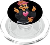 Funny Chicken With Glasses Peace Sign Crazy Chicken Lady PopSockets PopGrip for MagSafe